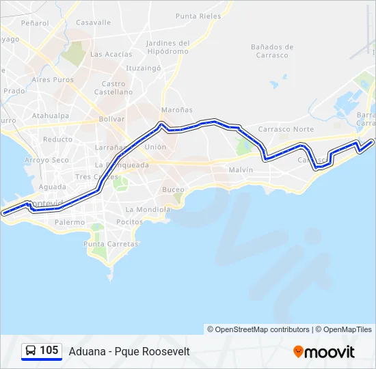 105 Ómnibus Line Map