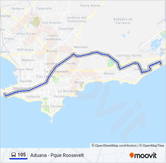 Mapa de 105 de Ómnibus