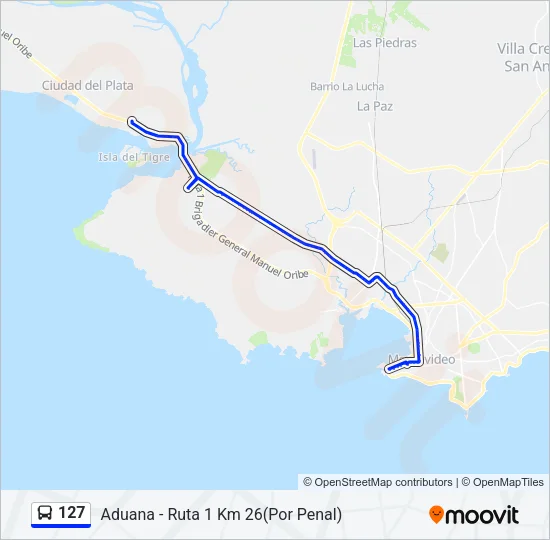 127 Ómnibus Line Map
