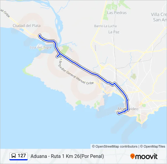 127 Ómnibus Line Map