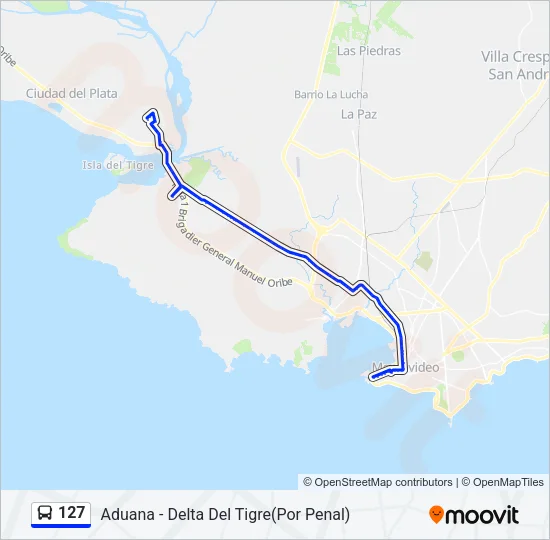127 Ómnibus Line Map