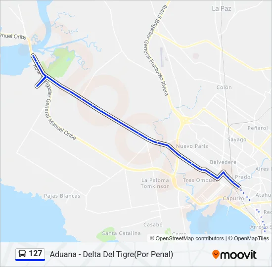 127 Ómnibus Line Map