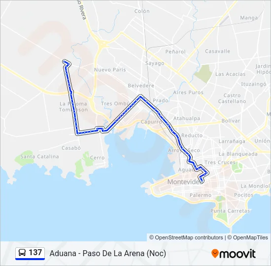 137 Ómnibus Line Map