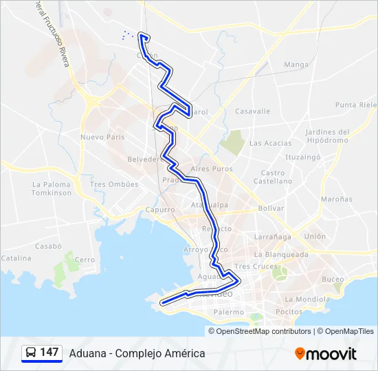 147 Ómnibus Line Map