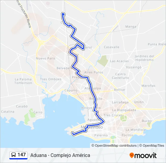 147 Ómnibus Line Map
