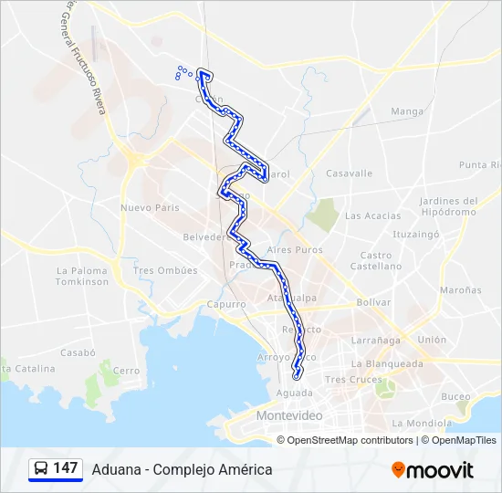 147 Ómnibus Line Map