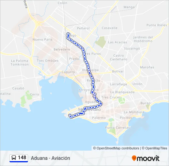 148 Ómnibus Line Map