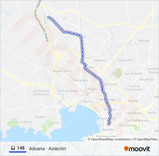 148 Ómnibus Line Map