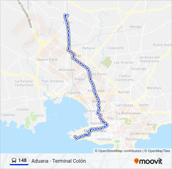 148 Ómnibus Line Map