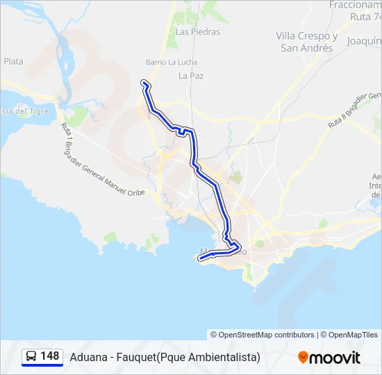 148 Ómnibus Line Map