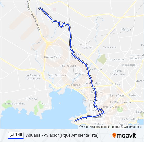 148 Ómnibus Line Map