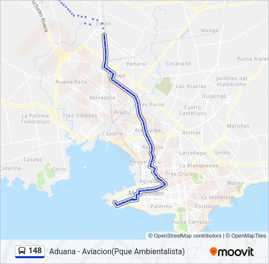 148 Ómnibus Line Map