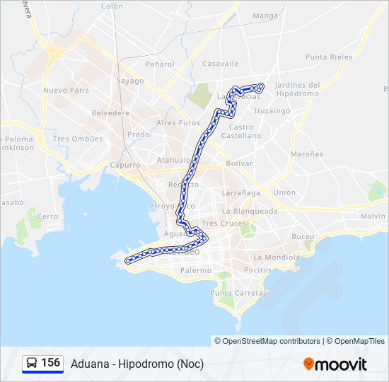 156 ómnibus Line Map
