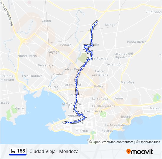158 ómnibus Line Map