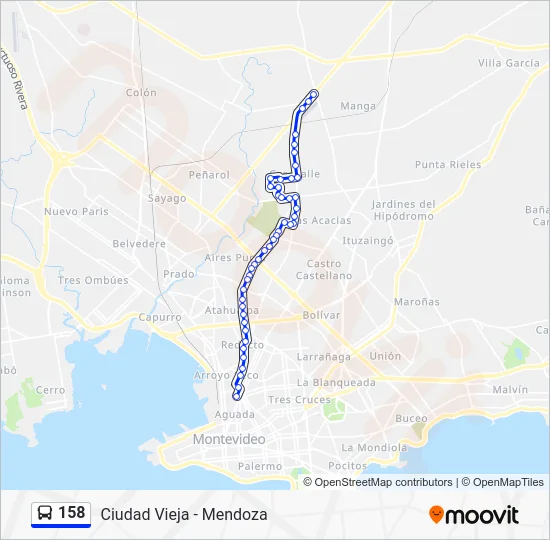 158 Bus Line Map