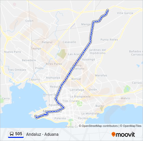 Mapa de 505 de Ómnibus