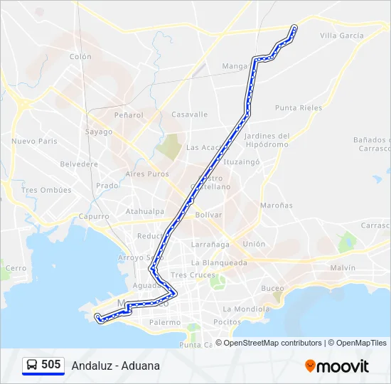 505 Ómnibus Line Map