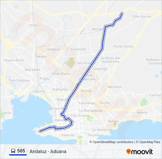 505 Ómnibus Line Map