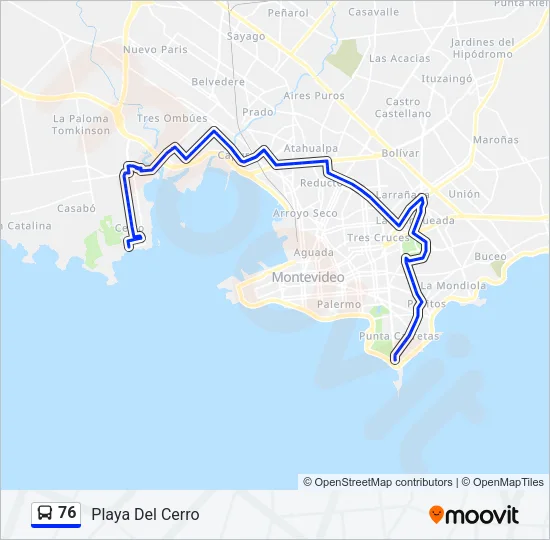76 Ómnibus Line Map