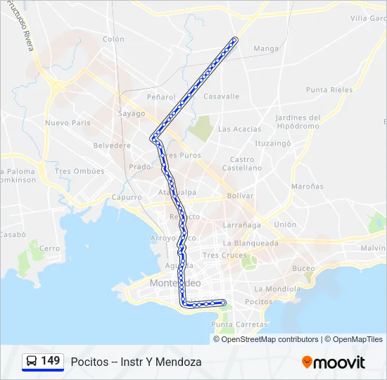 149 Ómnibus Line Map