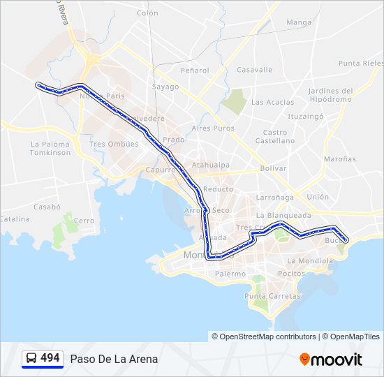 494 Ómnibus Line Map