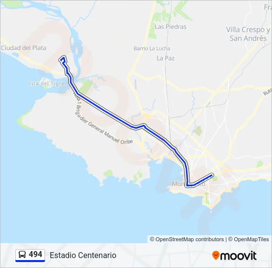 494 Ómnibus Line Map