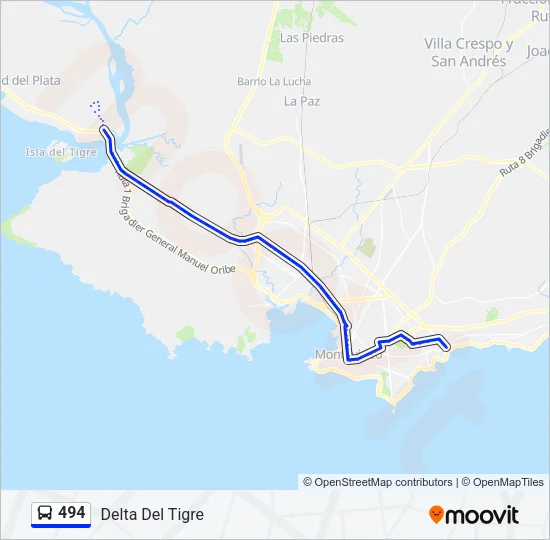 494 Ómnibus Line Map