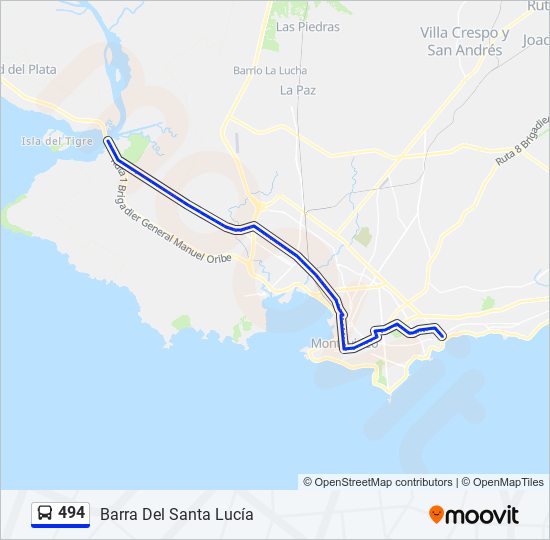 Mapa de 494 de ómnibus
