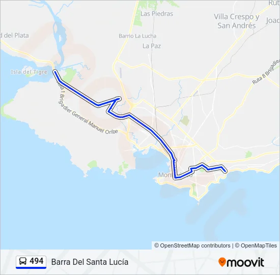 494 Ómnibus Line Map