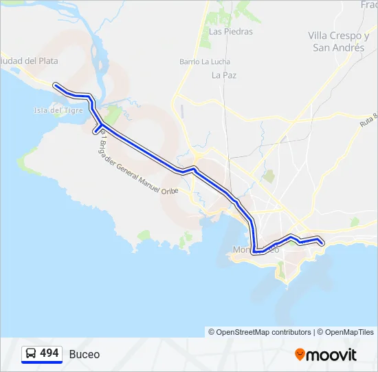 494 Ómnibus Line Map