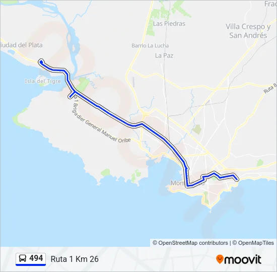 494 Ómnibus Line Map