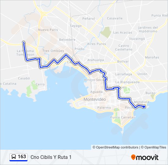 163 Ómnibus Line Map