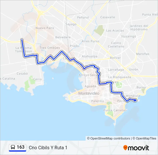 163 Ómnibus Line Map