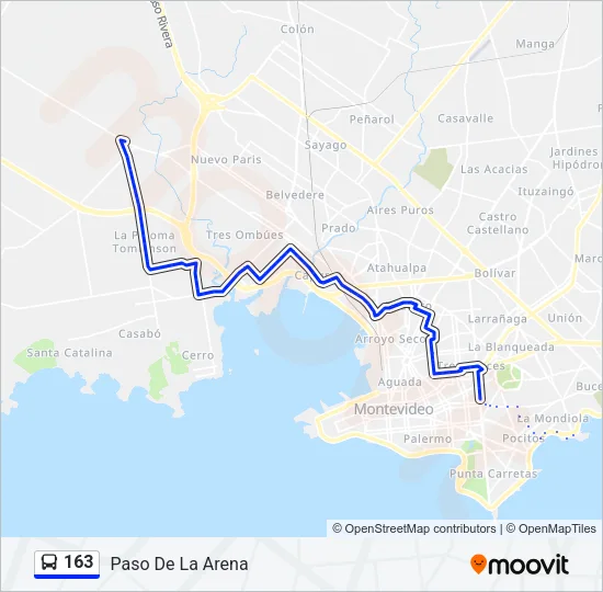 163 Ómnibus Line Map