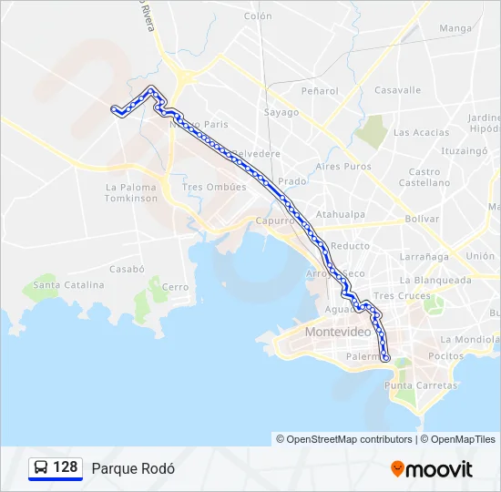 128 Ómnibus Line Map