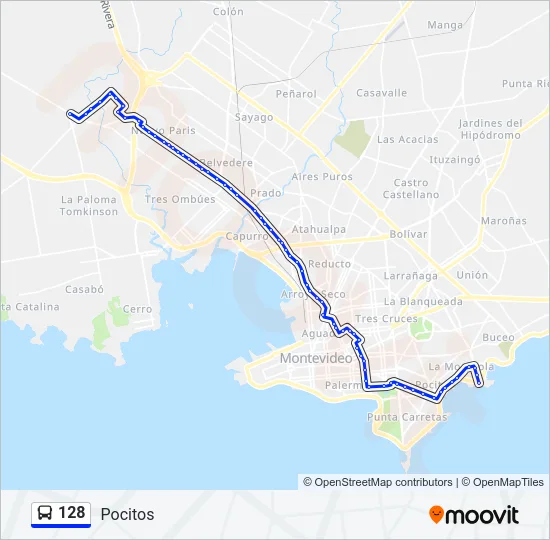 128 Ómnibus Line Map