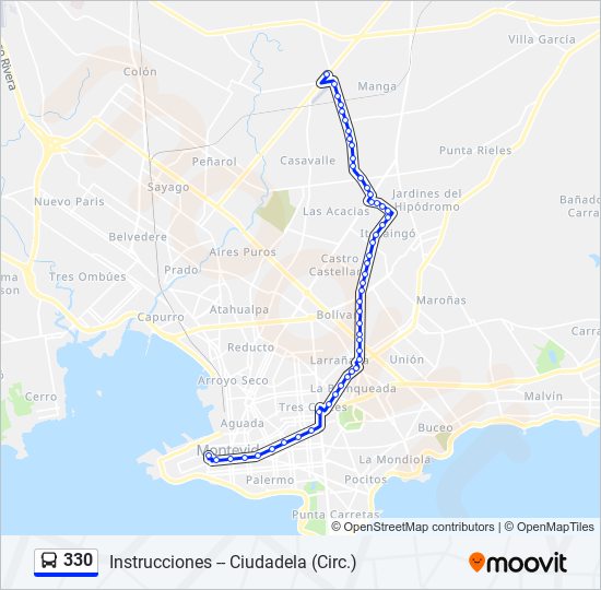 330 ómnibus Line Map