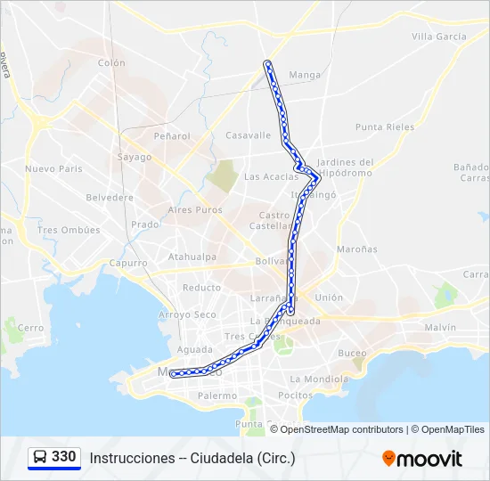 330 Ómnibus Line Map