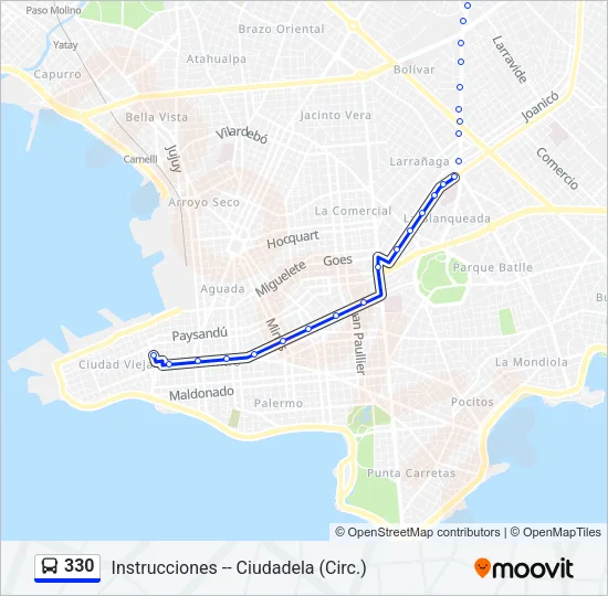 330 Ómnibus Line Map