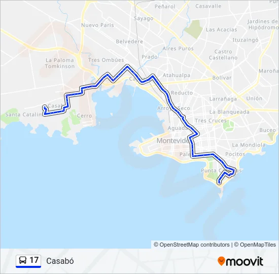 17 Ómnibus Line Map