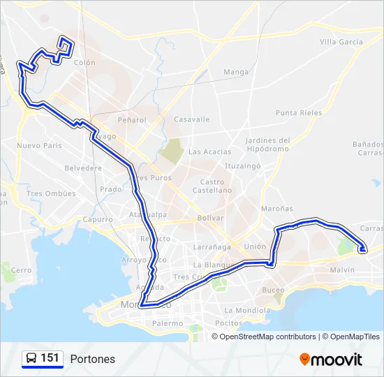 151 Ómnibus Line Map