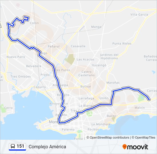 Mapa de 151 de Ómnibus