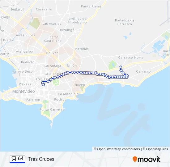 64 Ómnibus Line Map