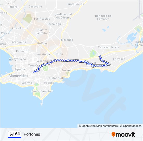 64 Ómnibus Line Map