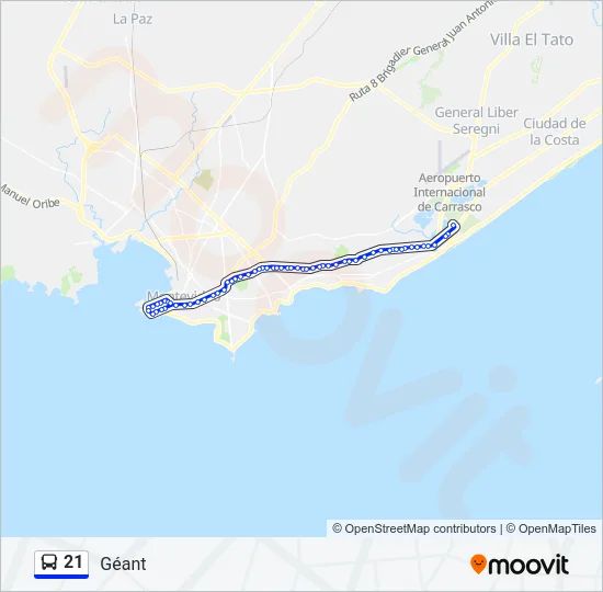 21 Ómnibus Line Map