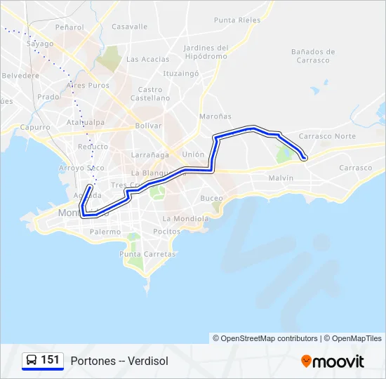 151 Ómnibus Line Map