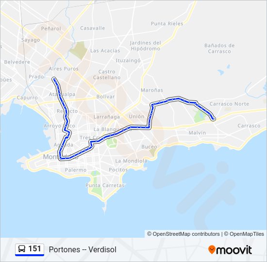 Mapa de 151 de Ómnibus