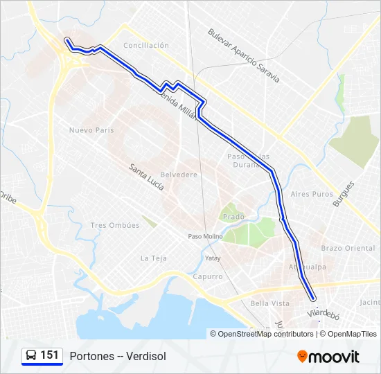 151 Ómnibus Line Map