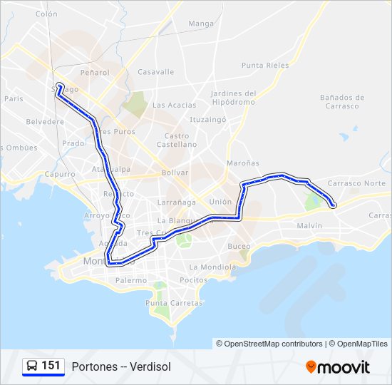 Mapa de 151 de Ómnibus
