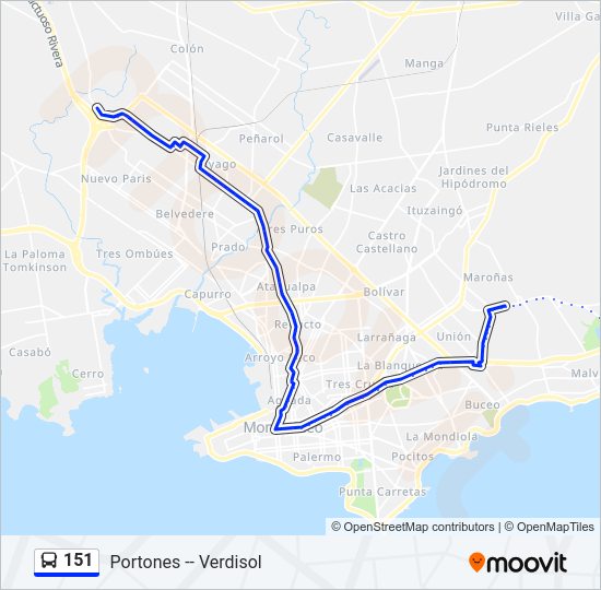 Mapa de 151 de Ómnibus